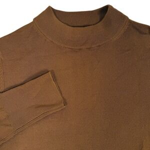 The Fold London Wool Blend Sweater Womens Medium Brown Pullover Mockneck